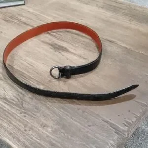 Ralph Lauren Black Genuine Lizard 5 Notch Belt W Metal Buckle Made In Italy Ralph Lauren Alligator In Men main image 4